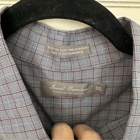 Daniel Cremieux Signature Collection Shirt Blue Plaid Burgandy Stripe Size XXL - Picture 4 of 10
